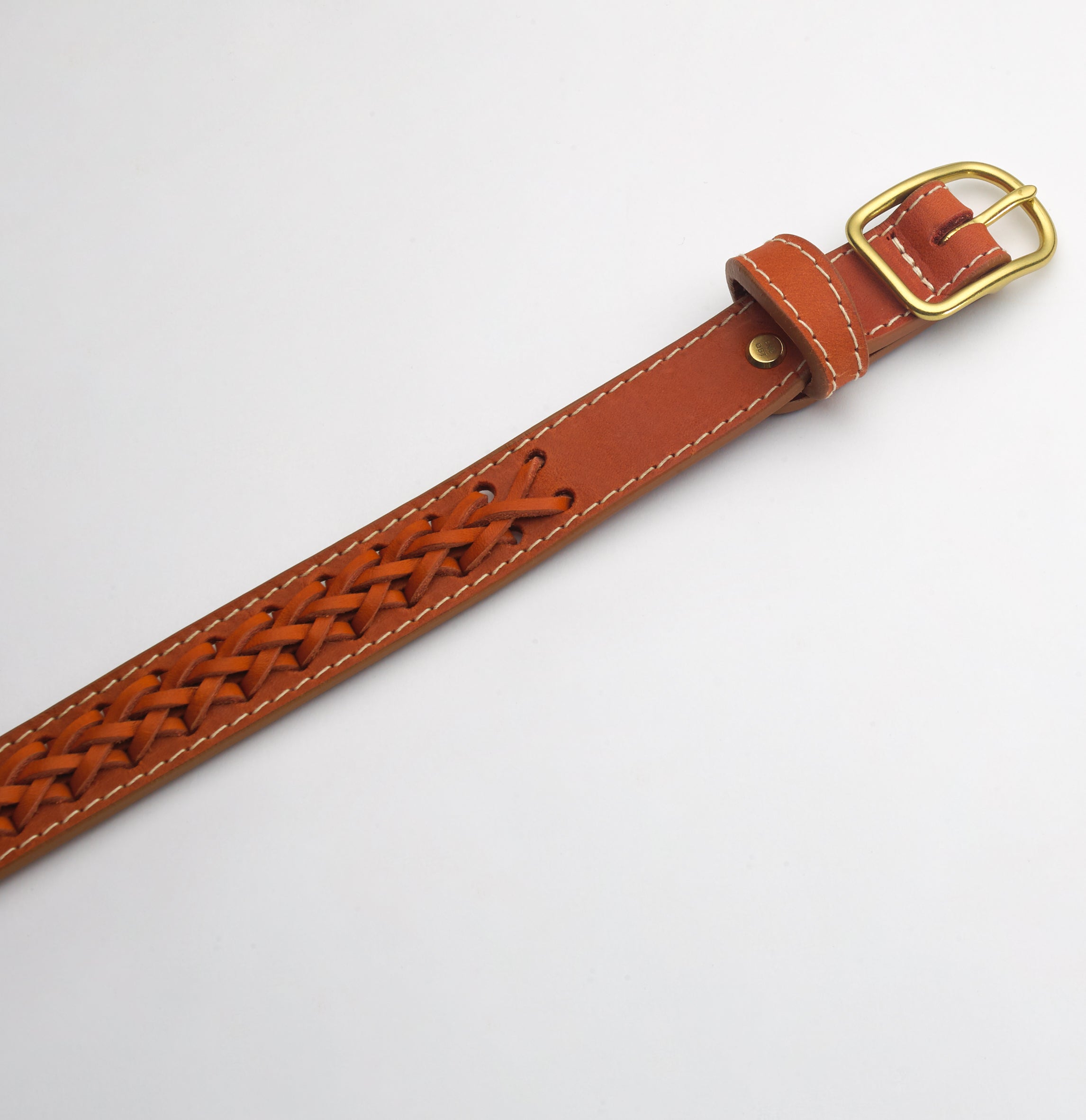 Braided Vachetta Leather Strap With 24K Gold Plated Hardwares, For