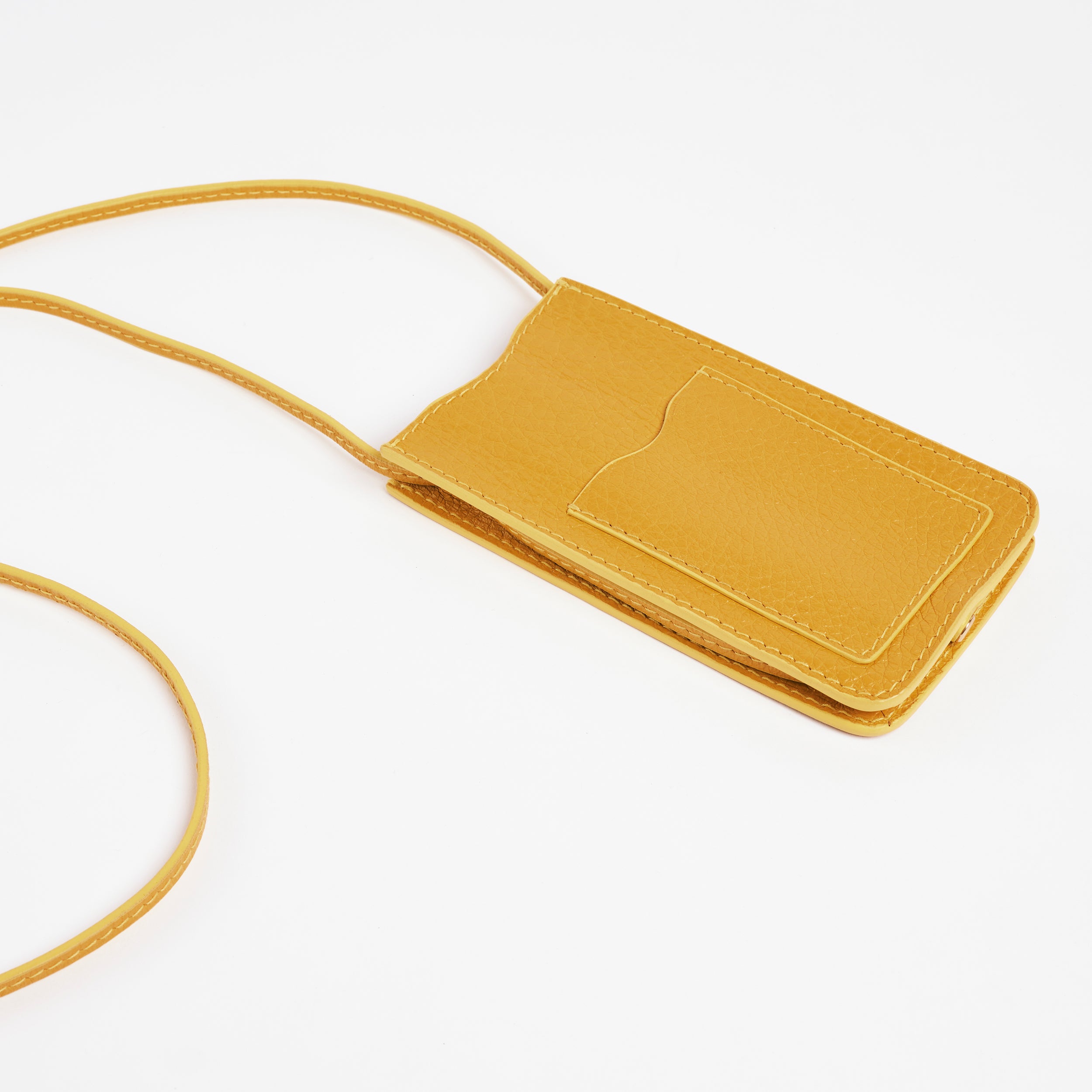 COS Leather Phone Pouch With Strap in Orange