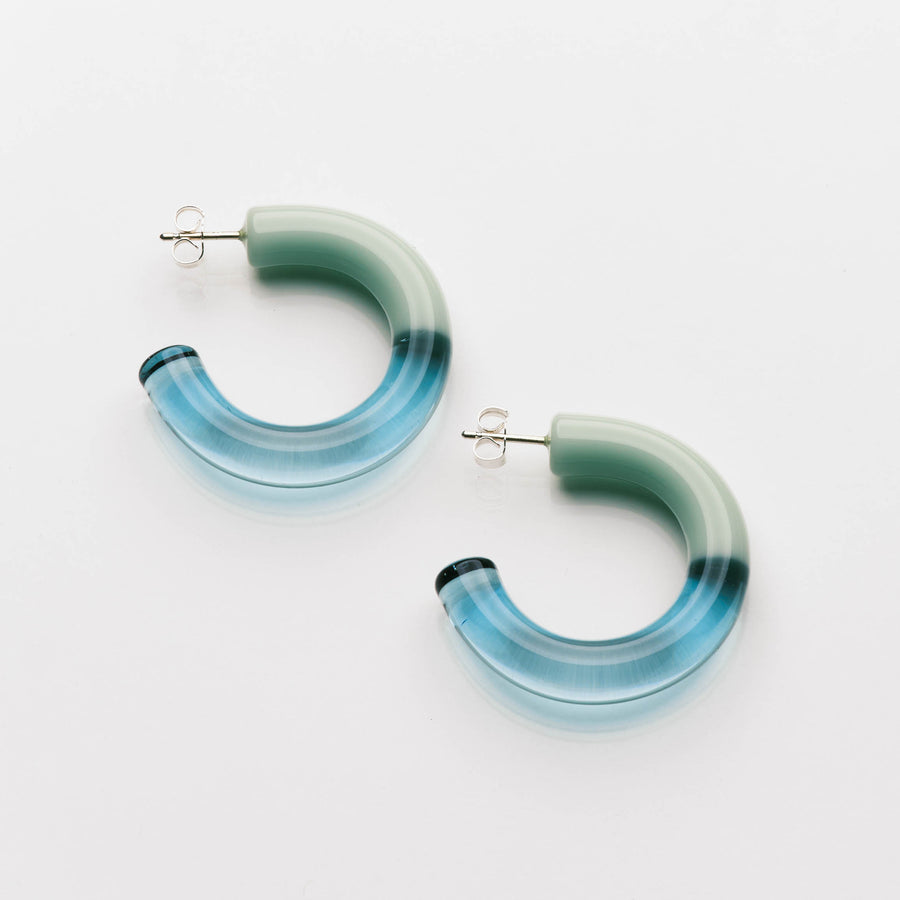 Rainbow of Keane Two Tone Glass Hoops