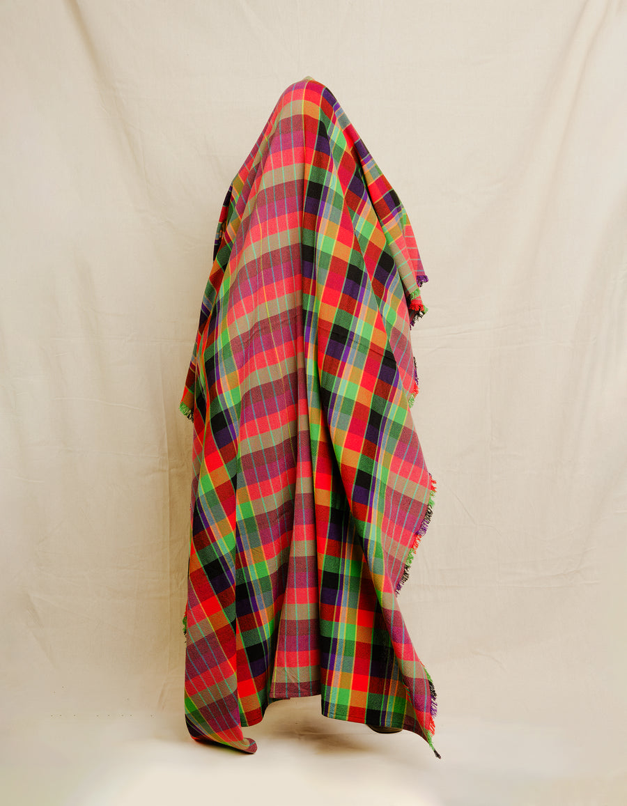 Picnic Cotton Blanket in Ribbon Plaid