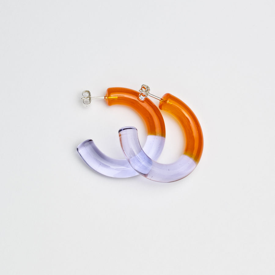 Rainbow of Keane Two Tone Glass Hoops