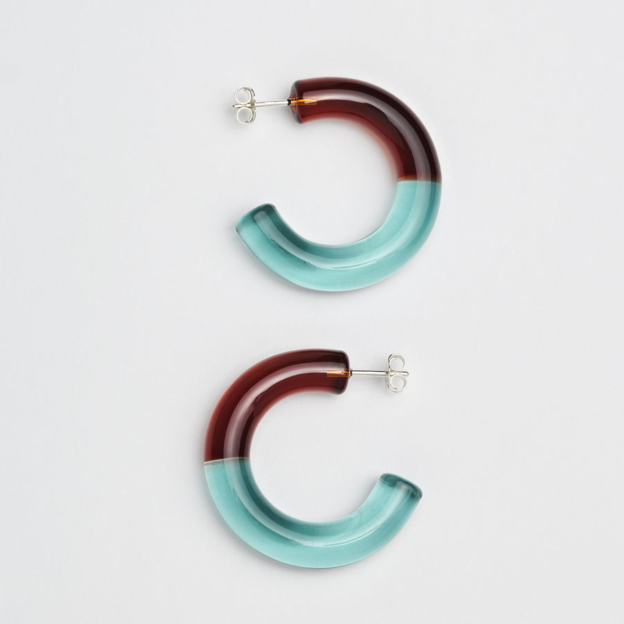 Rainbow of Keane Two Tone Glass Hoops