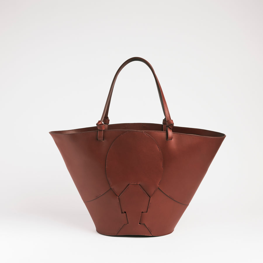 Woven Marka Tote in Brick Vachetta
