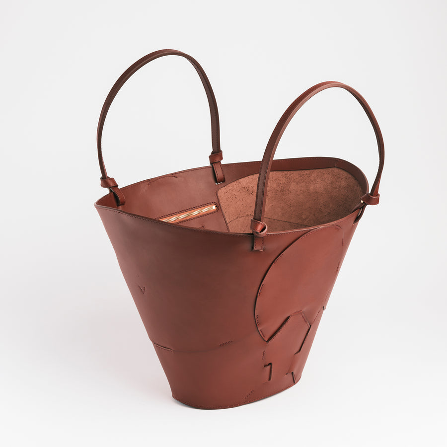 Woven Marka Tote in Brick Vachetta