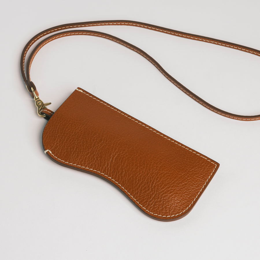 Ceci Sunglass Case in Leather Brown