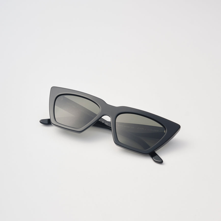 Carla Colour Modan Sunglasses in Midnight Black