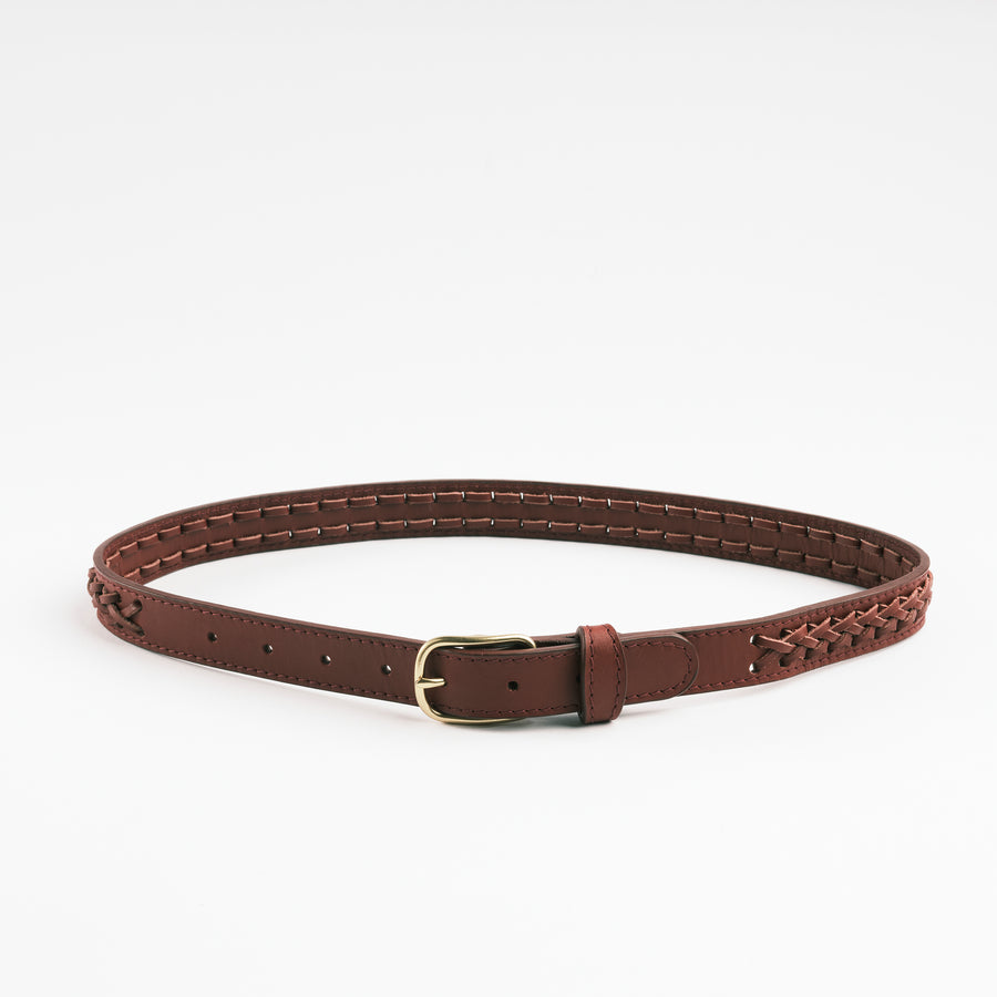 Braided Belt in Brick Vachetta