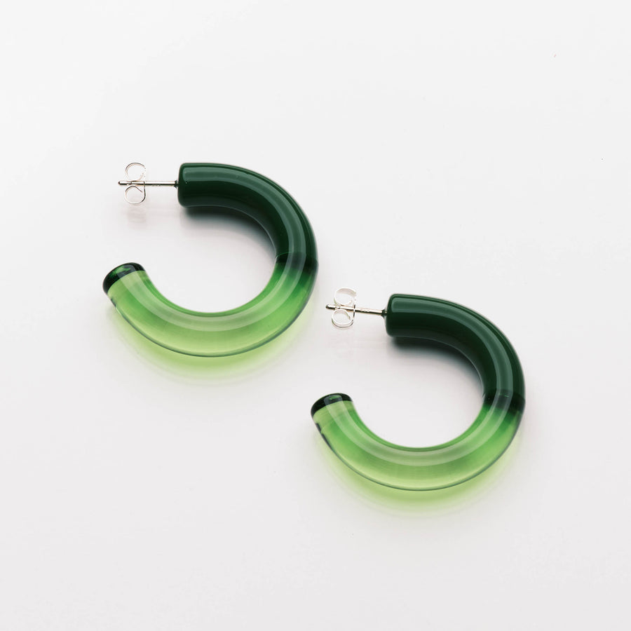 Keane Two Tone Glass Hoops in Pine