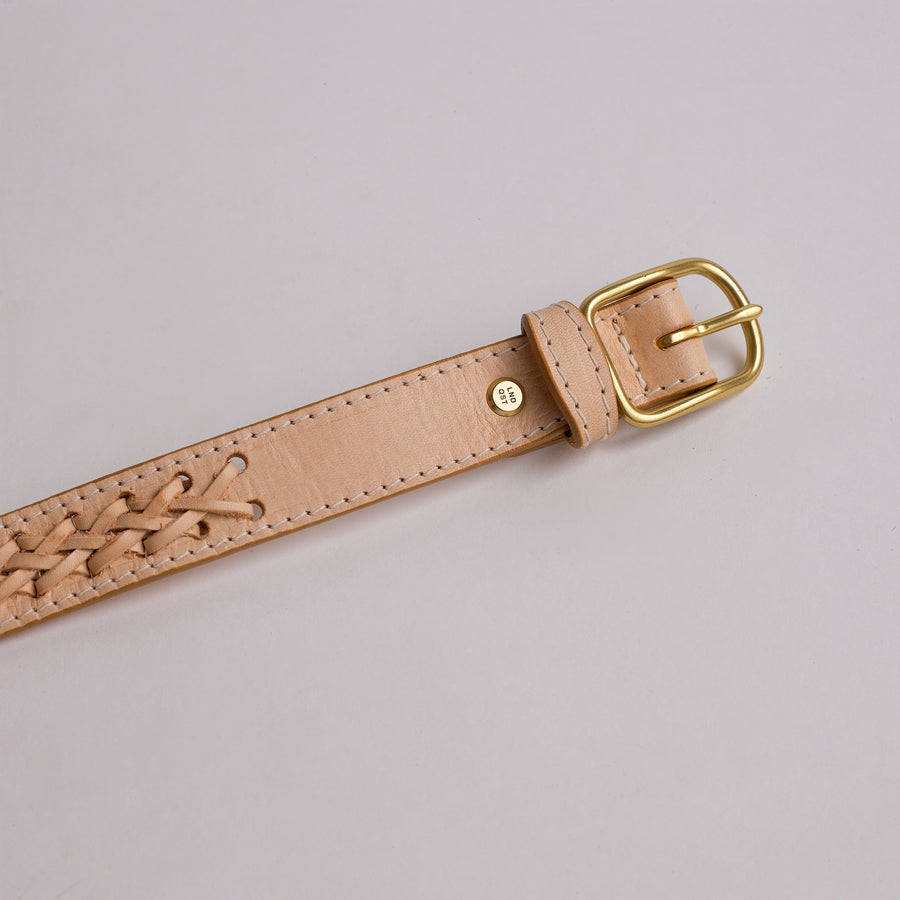 Lindquist Vachetta Handmade Leather Belt with Custom Solid Brass Rivet and Buckle