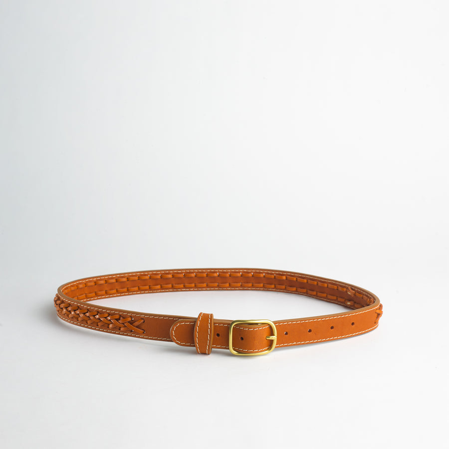 Braided Belt in Honey Vachetta