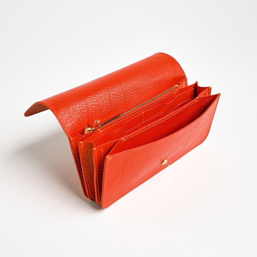 Hanne Accordion Wallet in Persimmon